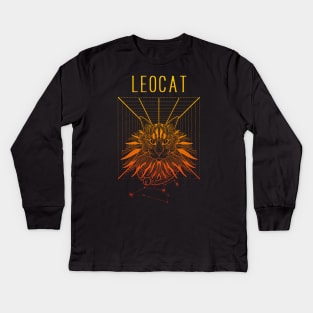 A zodiac cattery: Leo - leocat Kids Long Sleeve T-Shirt